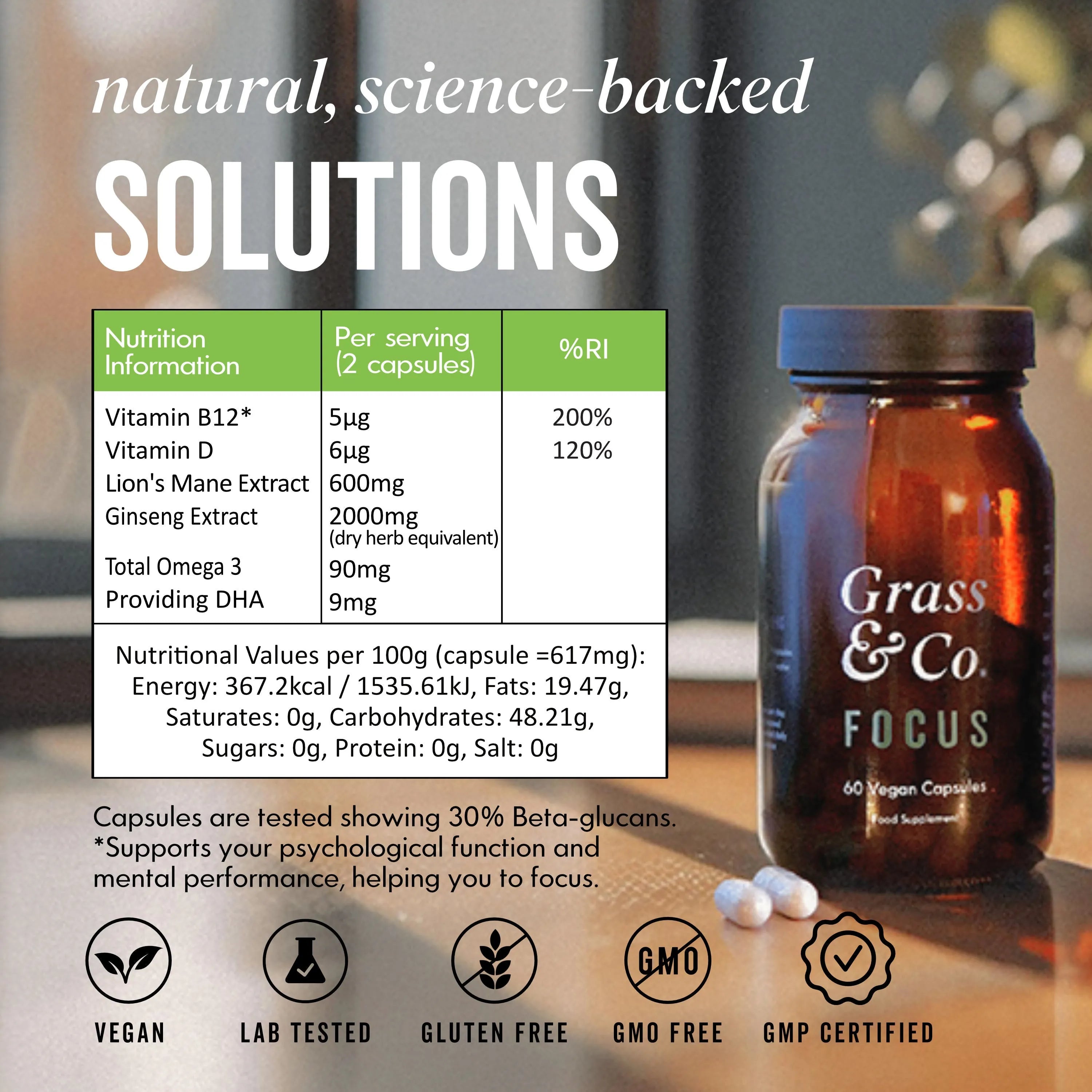 FOCUS Jar Next to Nutrition Table