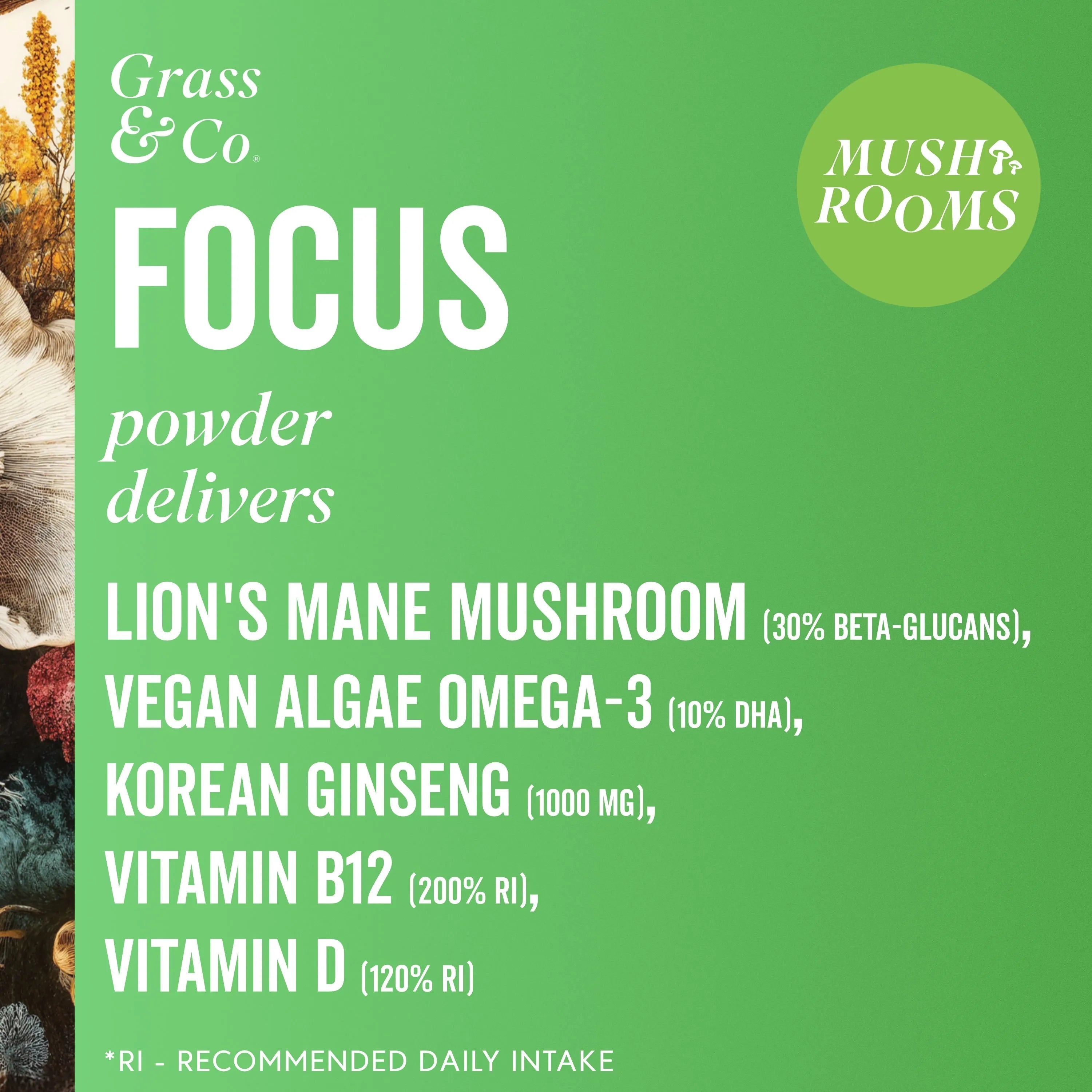 List of main ingredients in FOCUS powder 
